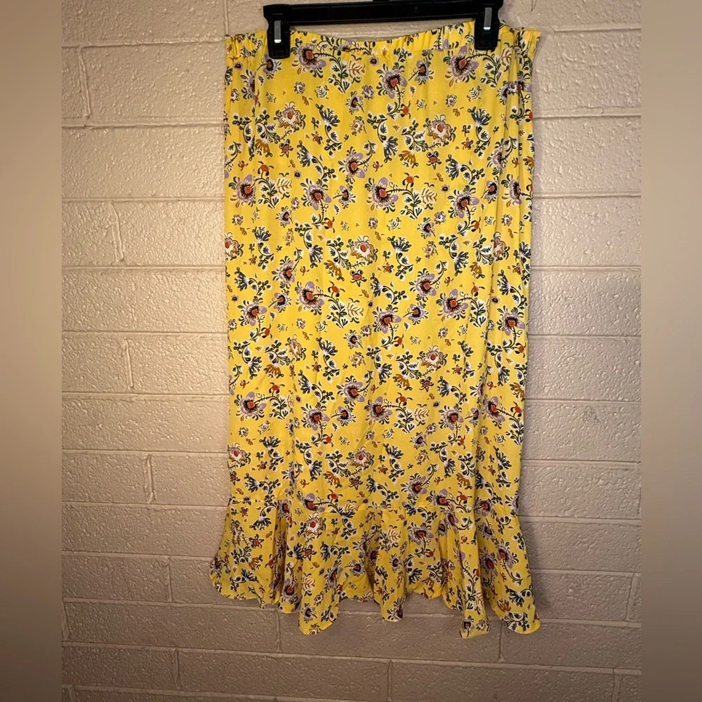 Max studio Floral Yellow Women's Skirt